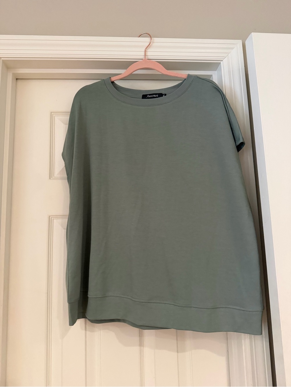 Automet Ribbed Crewneck Short Sleeve Tee - Sage